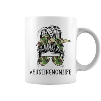 Messy Bun Life Of Hunting Mom Mother's Day Hunter Mom Camo Coffee Mug - Monsterry CA