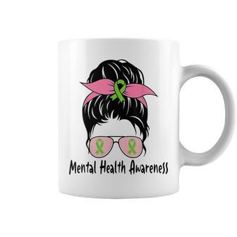 Messy Bun Mental Health Matters Mental Health Awareness Coffee Mug | Crazezy DE