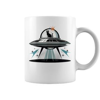 Midcentury Mid Century Cat Retro Atomic Age Space Capsule Coffee Mug - Seseable