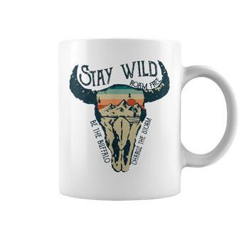 Midwest Stay Wild Roam Free Skull Cow Coffee Mug - Monsterry