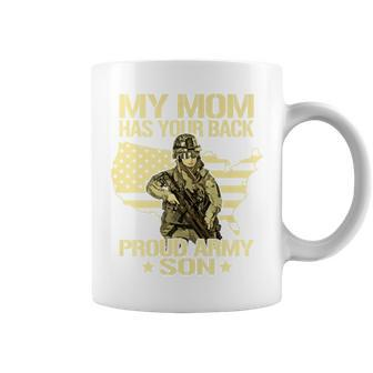 My Mom Has Your Back Proud Army Son Military Child Coffee Mug - Monsterry DE