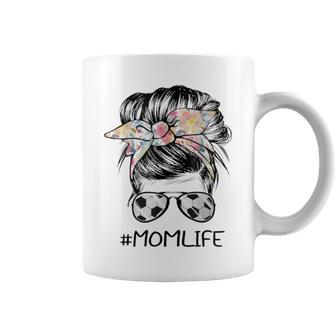 Mom Life Soccer Mom Messy Bun Coffee Mug - Monsterry DE