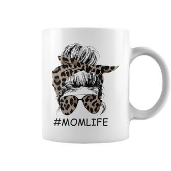 Momlife Girl With Leopard Hair Tie And Glasses Coffee Mug | Crazezy DE