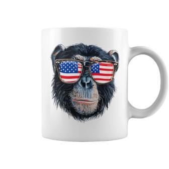Monkey American Flag Monkey Lovers Mom Dad 4Th Of July Coffee Mug - Monsterry