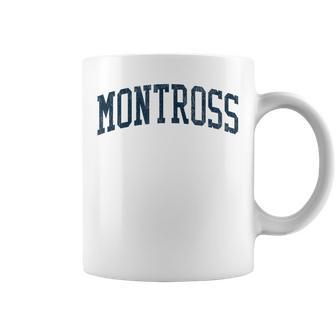 Montross Va Vintage Athletic Sports Jsn2 Navy Print Coffee Mug - Monsterry