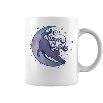 Moon Child Kitty Cats Purple Moonchild Coffee Mug - Monsterry DE