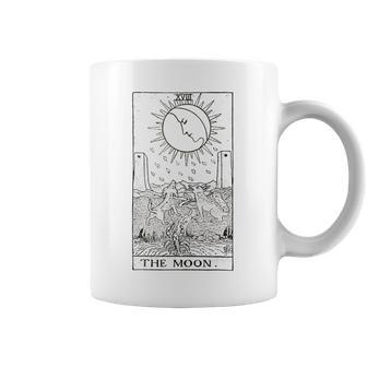 The Moon Tarot Card Vintage Coffee Mug - Monsterry