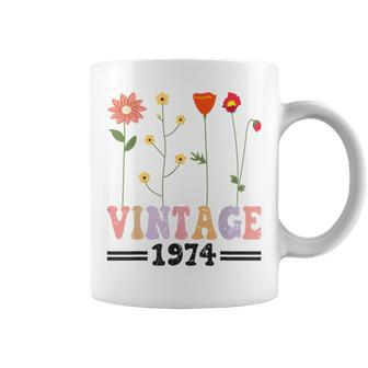Mother's Day 50Th Old Vintage 1974 Flowers Summer Groovy Coffee Mug - Monsterry