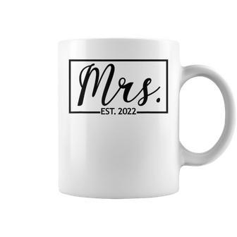 Mrs Est 2022 Married Wedding Wife Husband Mr Matching Coffee Mug - Seseable