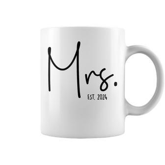 Mrs Est 2024 Just Married Wedding Wife Hubby Mr & Mrs Coffee Mug | Seseable CA
