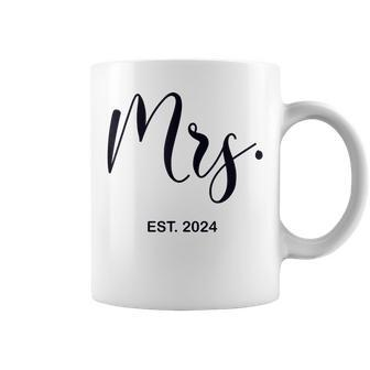 Mrs Est 2024 Just Married Wedding Wife Mr & Mrs Women Coffee Mug - Monsterry AU