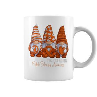 Multiple Sclerosis Awareness Month Orange Ribbon Gnomies Coffee Mug - Seseable