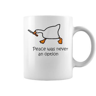 Murder Duck Peace Was Never An Option Duck With Knife Meme Coffee Mug - Thegiftio UK