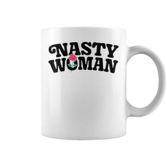 Nasty Woman Feminist Rose Flower Feminism Floral Coffee Mug - Monsterry