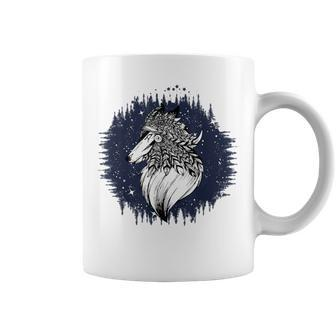 Native American Pride Wolf Protective Spirit And Starry Sky Coffee Mug - Monsterry AU