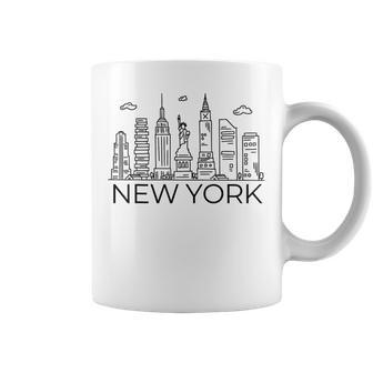 New York City Skyline Statue Of Liberty New York Nyc Women Coffee Mug - Monsterry