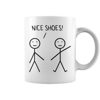 Nice Shoes Sarcastic Sarcasm Stickman Stick Figure Coffee Mug - Monsterry CA