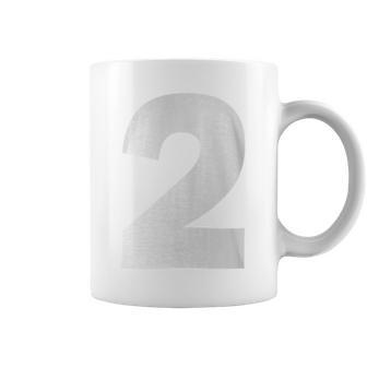 Number 2 Big Bold White Numeral Group Coffee Mug - Monsterry UK