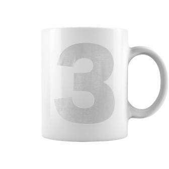 Number 3 Big Bold White Three Numeral Group Coffee Mug - Monsterry UK