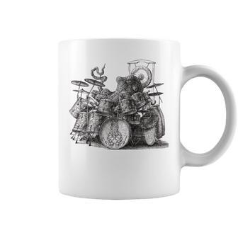 Octopus Playing Drums Drummer Drumming Musician Band Coffee Mug - Monsterry UK