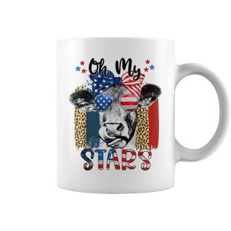 Oh-My Stars Cow Highland Cow Highland Cow With 4Th July Coffee Mug - Monsterry DE