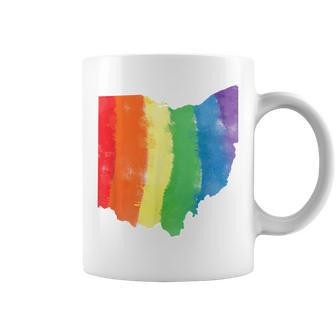 Ohio Gay Pride Heart Watercolor Coffee Mug - Monsterry AU