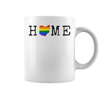 Ohio Rainbow Pride Home State Map Coffee Mug - Monsterry UK