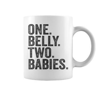 One Belly Two Babies Mom Of Twins Quote Saying Meme Coffee Mug - Monsterry UK