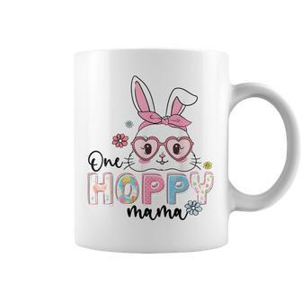 One Hoppy Mama Bunny Groovy Bunny Mom Mommy Happy Easter Day Coffee Mug - Monsterry AU