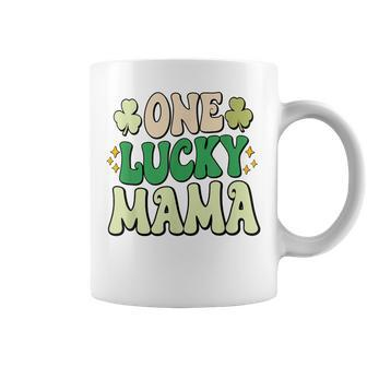 One Lucky Mama Groovy Retro Mama St Patrick's Day Coffee Mug | Mazezy CA