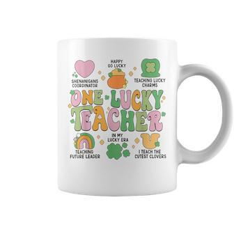 One Lucky Teacher Groovy Teacher St Patrick's Lucky Charms Coffee Mug - Seseable
