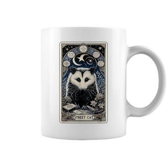 Opossum Street Cat Tarot Card Witchcraft Gothic Possum Coffee Mug - Seseable