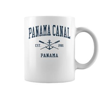 Panama Canal Vintage Navy Crossed Oars & Boat Anchor Coffee Mug - Monsterry UK