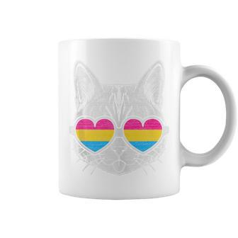 Pansexual Cat With Glasses Lgbt Pride Coffee Mug - Thegiftio UK