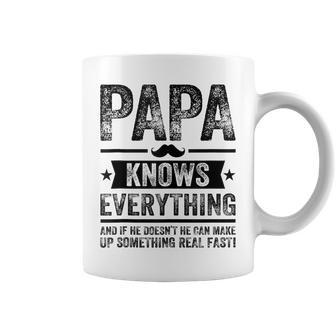 Papa Knows Everything Vintage Grandpa Father's Day Coffee Mug - Thegiftio UK