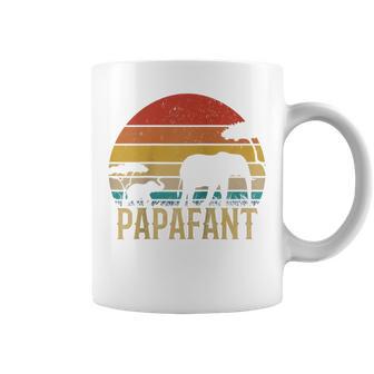 Papafant Papa Elefant Retrointage Sunsetatertag Savanne Raglan Tassen - Geschenkecke