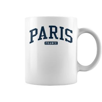 Paris France College University Style Navy Coffee Mug - Monsterry AU
