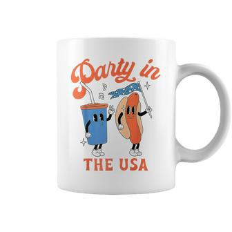 Party In The Usa Hot Dog Love Usa Fourth Of July Coffee Mug - Monsterry AU