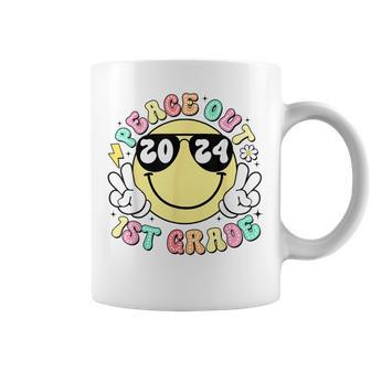Peace Out 1St Grade Retro Smile Last Day Of School 2024 Coffee Mug - Monsterry DE