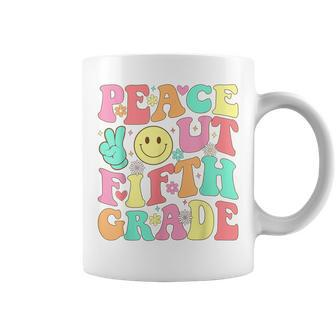 Peace Out Fifth Grade Groovy 5Th Grade Last Day Of School Coffee Mug - Monsterry
