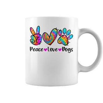 Peace Love Dogs Tie Dye Dog Paw Dog Mom Cute Mother's Day Coffee Mug - Monsterry