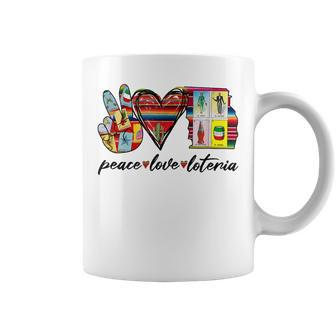 Peace Love Lottery Mexican Bingo Cards Latina Power Mexicana Coffee Mug - Monsterry AU
