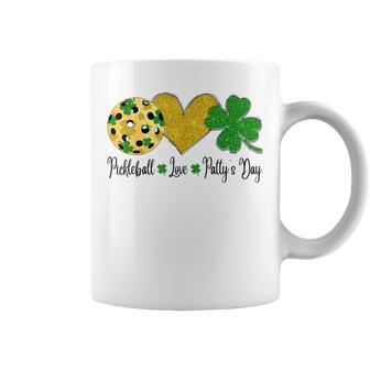 Peace Love Patty's Day Pickleball Shamrocks St Patrick's Day Coffee Mug - Thegiftio UK