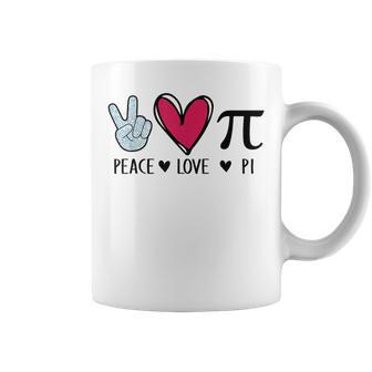 Peace Love Pi Math Lover Teacher Pi Day Mathematic Pi Symbol Coffee Mug - Seseable