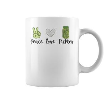 Peace Love Pickles Retro Pickles Lover Food Lover Coffee Mug | Mazezy