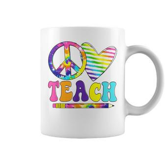 Peace Love Teach Hippie Teacher Life Coffee Mug | Crazezy DE