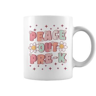 Peace Out Pre-K Cute Groovy Last Day Of Preschool Graduation Coffee Mug - Monsterry