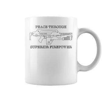 Peace Through Superior Firepower Oxymoron Pulse Rifle Coffee Mug - Monsterry UK