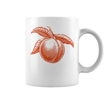 Peach Fruit Vintage Graphic Peach Coffee Mug - Monsterry