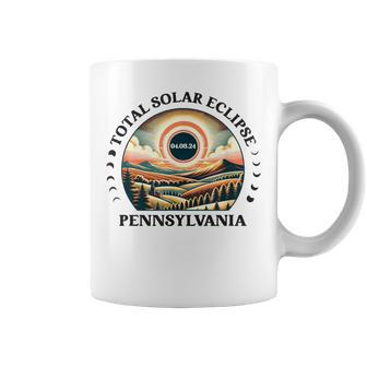 Pennsylvania Eclipse 40824 Retro Total Solar Eclipse 2024 Coffee Mug - Monsterry CA